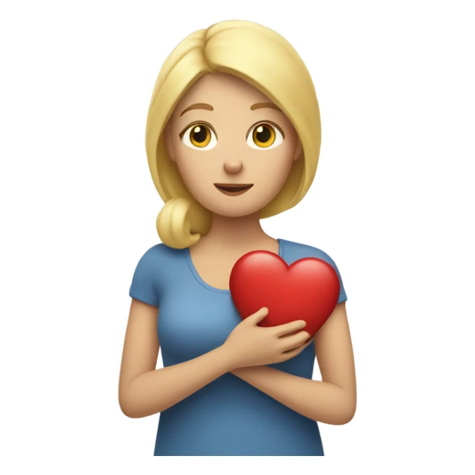 Blonde Mother holds her heart in her arm sticker