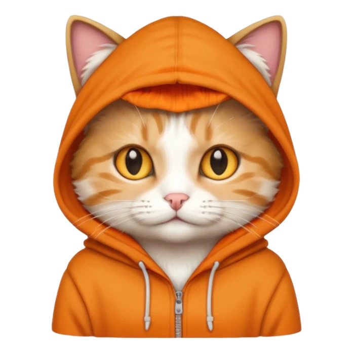 cat wearing hoodie sticker