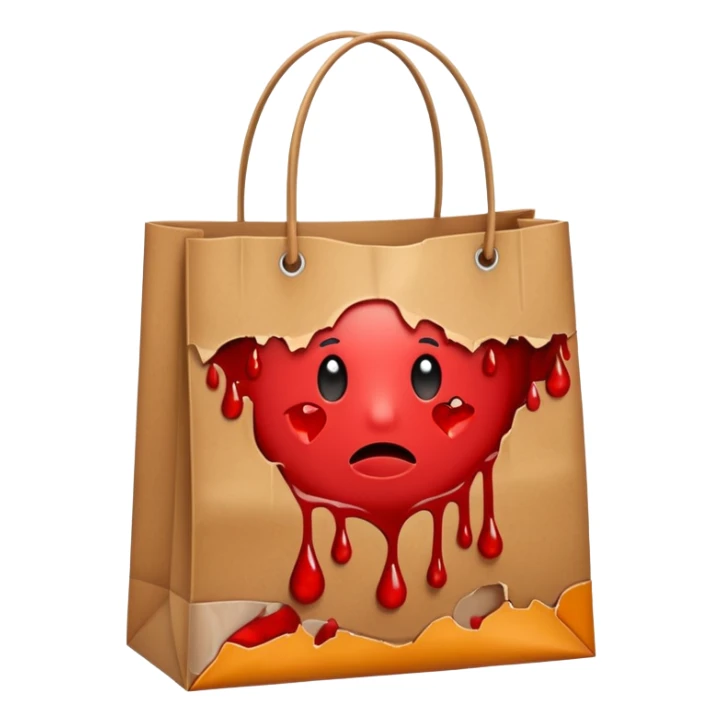 shopping bag brown with blood drops  sticker