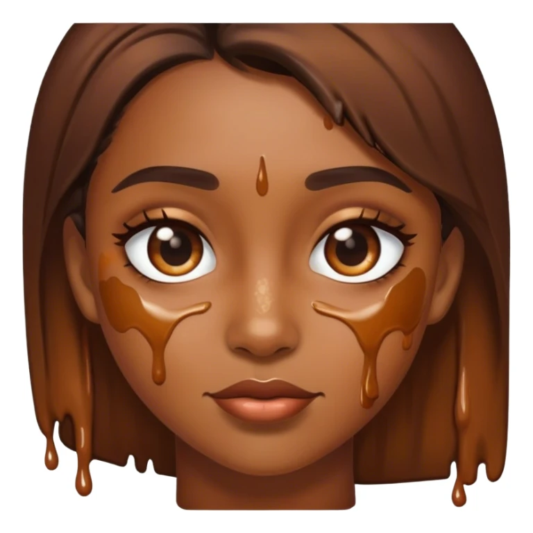 lady with brown goo on her face  sticker