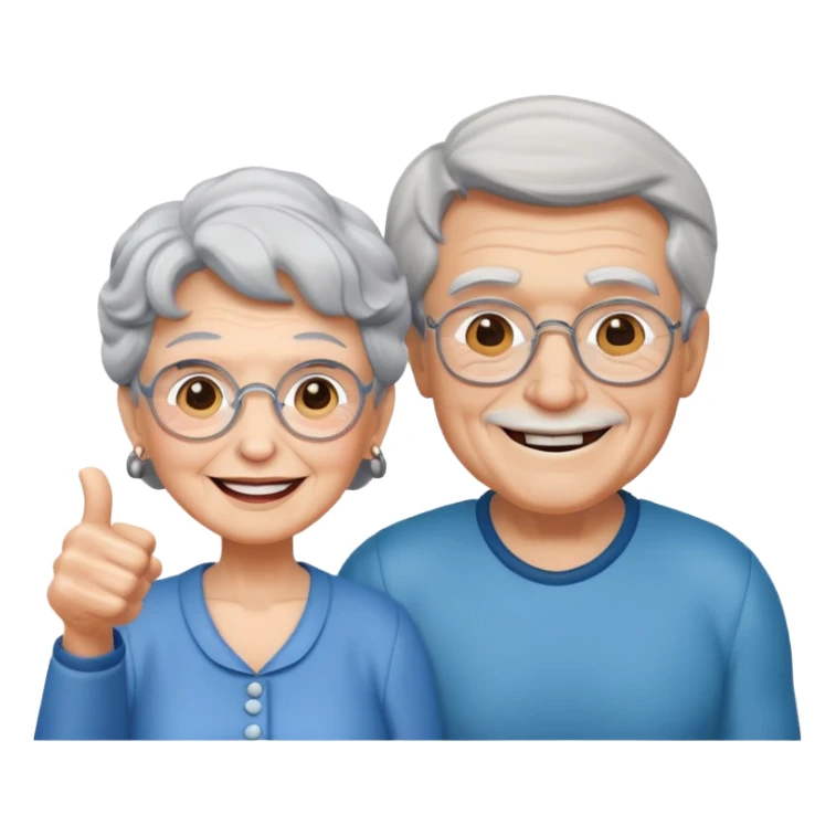 granny with a pumped up guy emoji iOS 18.1 sticker