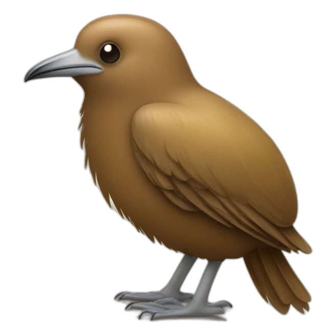 kiwi bird, cute little brown bird with a long thin beak sticker