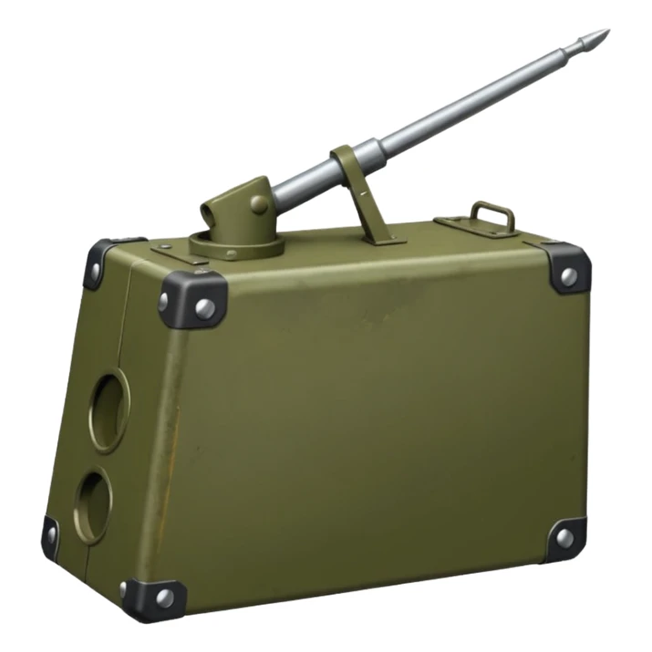 generate a realistic elongated parallelepiped anti-tank mine sticker