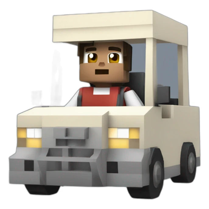 Steve Minecraft  entrain de conduire une voiture  sticker