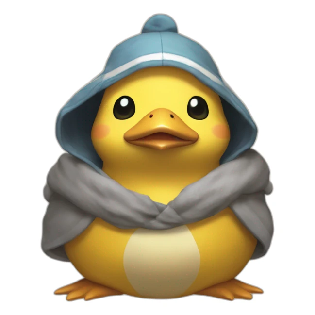 Psyduck with word "FINALE" in a phylactery sticker