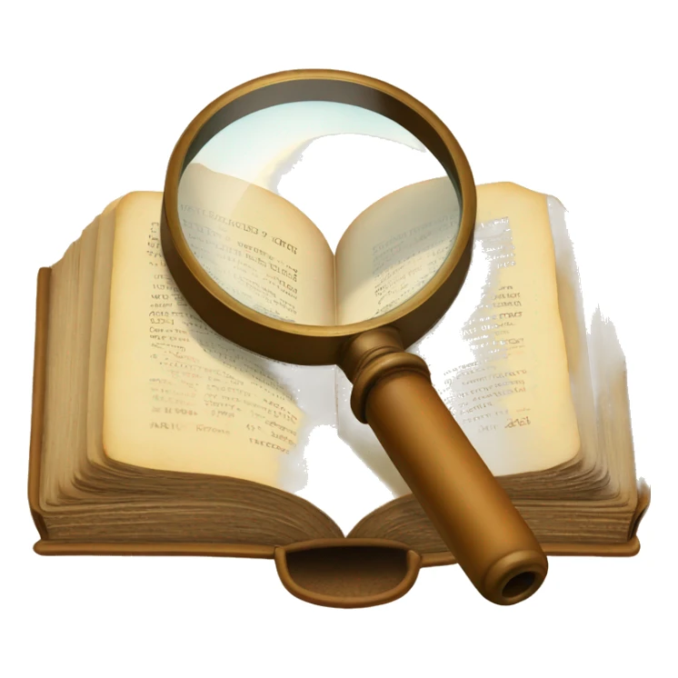 vintage open book with magnifying glass sticker