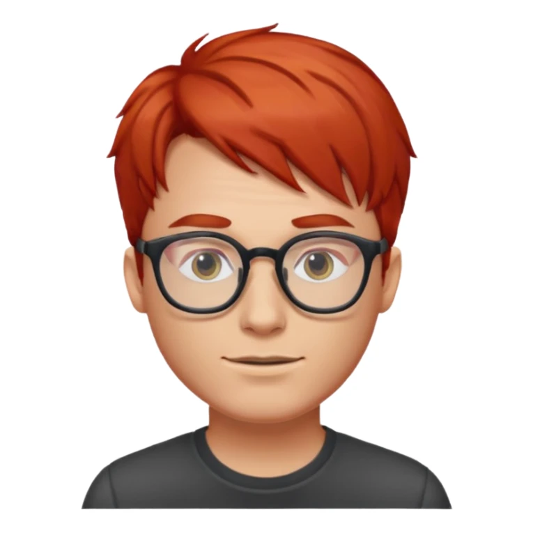 red unique hair with glassess guy  sticker