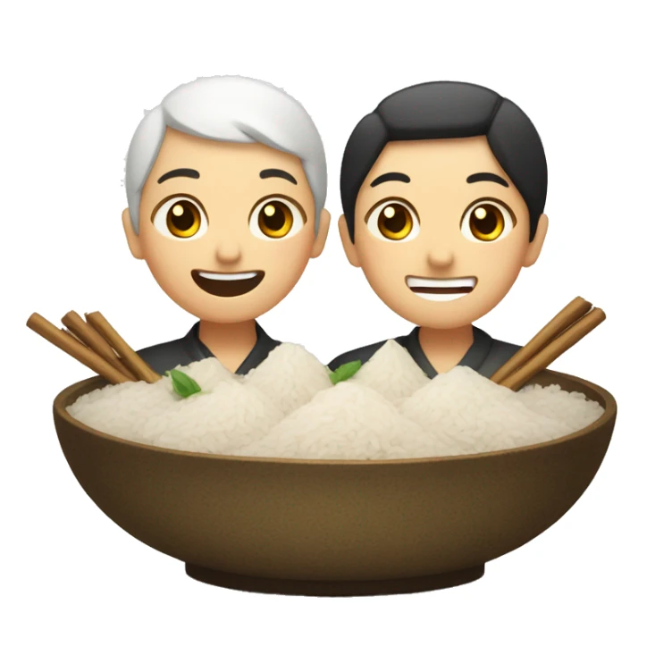 Cheers with two bowls of rice wine sticker