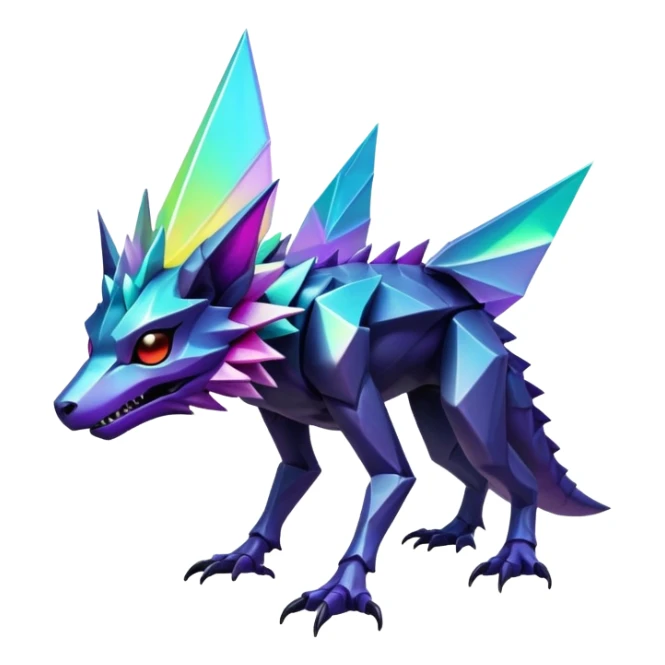 Edgy iridescent aesthetic-scenery-Fakémon-creature sticker