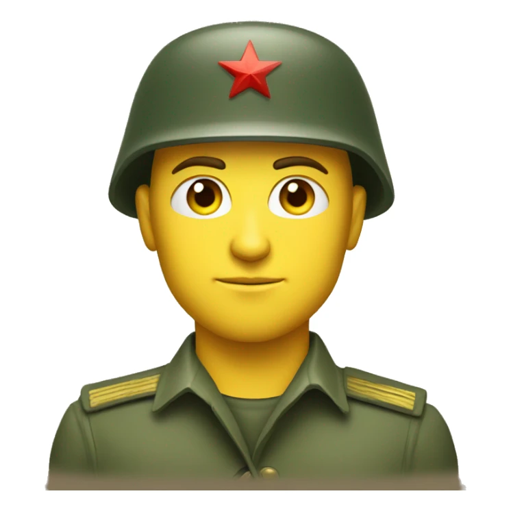 ussr soldier serious with military takes sticker