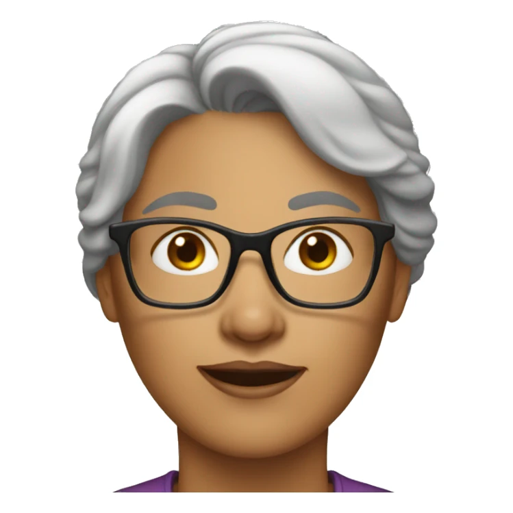 middle-aged woman with glasses sticker