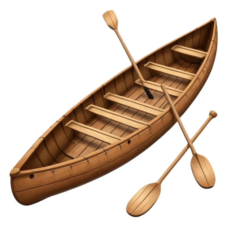 Canoe – Slim wooden canoe with paddles sticker