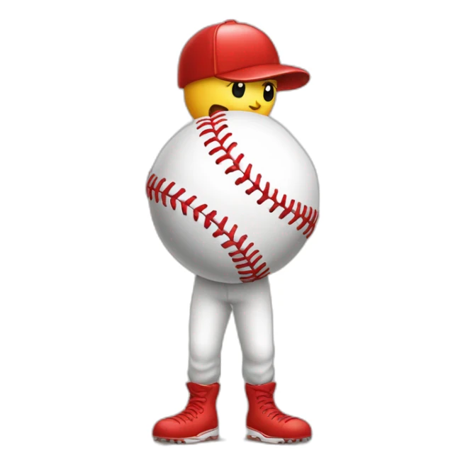 BALLE DE BASE BALL en coeur sticker