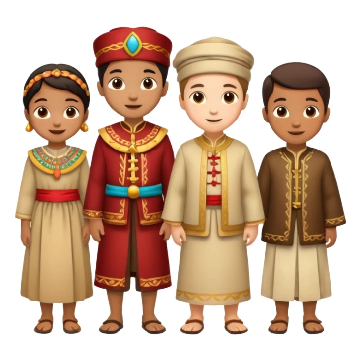 Dünya çocukları  geleneksel giysi sticker