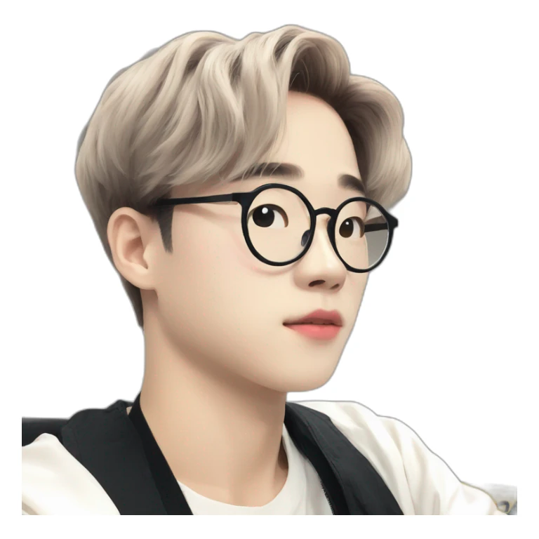 Jimin-dark-hair-with-glasses sticker