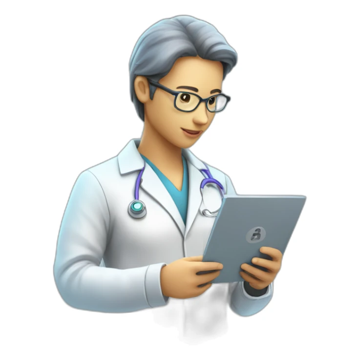 Biomedical-Engineer-studying-hologram-3d-model-of-breast sticker