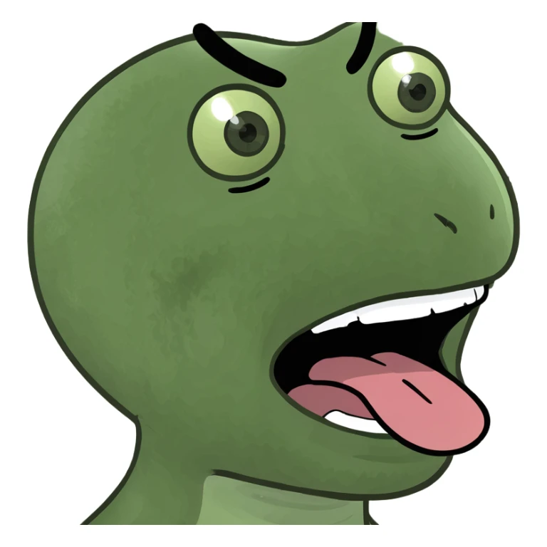 guy with hands on his neck sticking his tongue out sticker