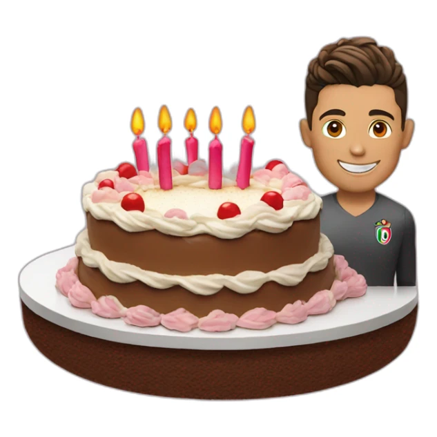 Cristiano ronaldo with birthday cake sticker