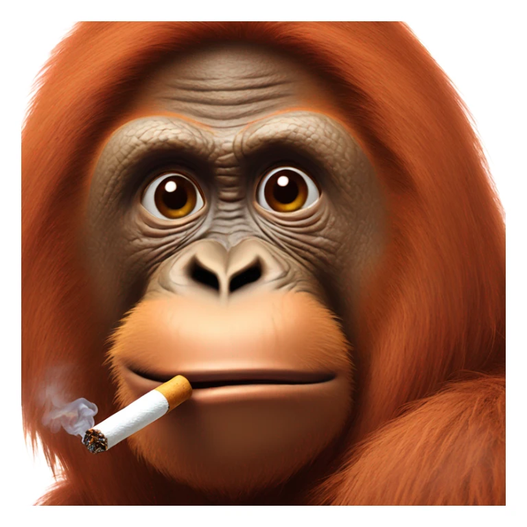 Orangutan smoking a cigarette wearing a beanie  sticker