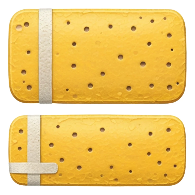 used adhesive bandage with yellow grime sticker