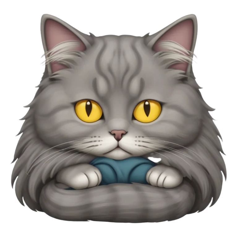 grey fluffy british long hair cat with yellow eyes ist sleeping sticker