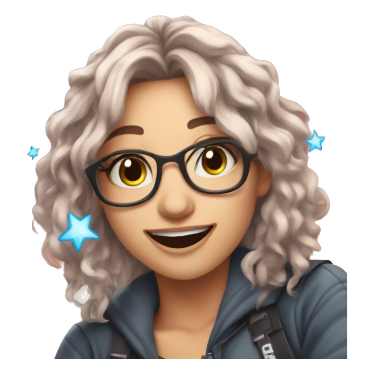 streamer girl that celebrate that she win  sticker