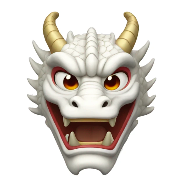 White Japanese Dragon Mask sticker