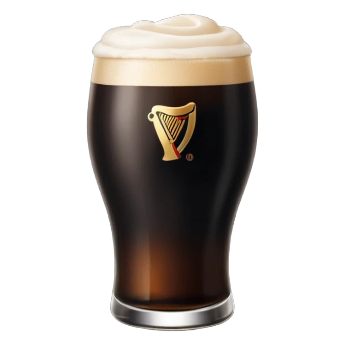 pint of guinness with flat head, no froth sticker