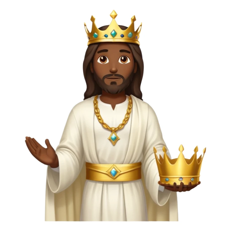 Dark skin christ Jesus walking with Gold Crown sticker