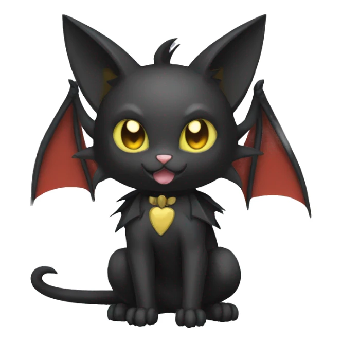 Black Punk Bat-Cat-Fakemon Full Body sticker