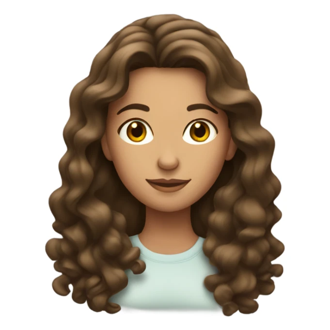 Brunette woman with wavy hair and tanned  sticker