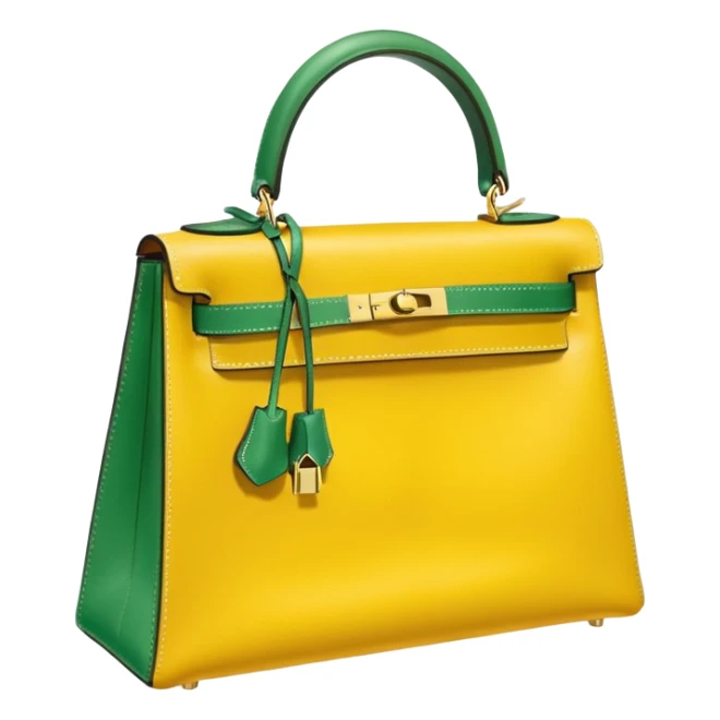 hermes kelly yellow green bag sticker