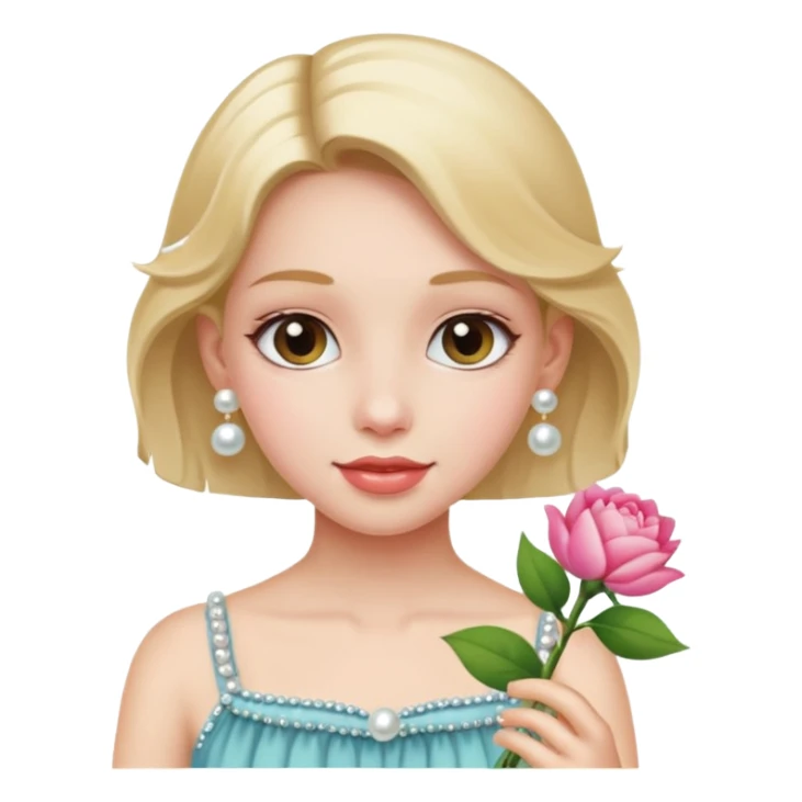 girl-with-pearl-earrings-painting holding flower sticker