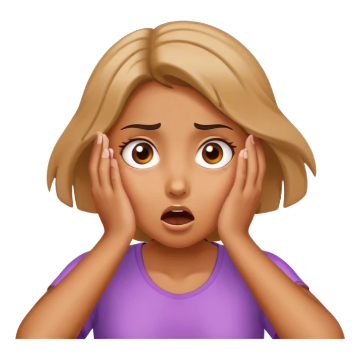 Shocked girl face and hands on face  sticker