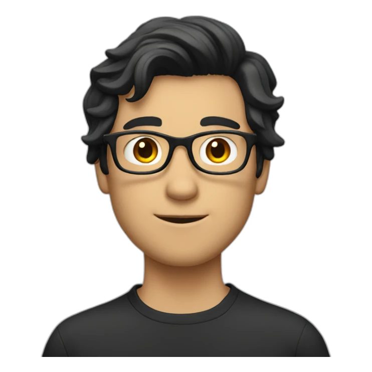 white guy with black hair wearing glasses sticker