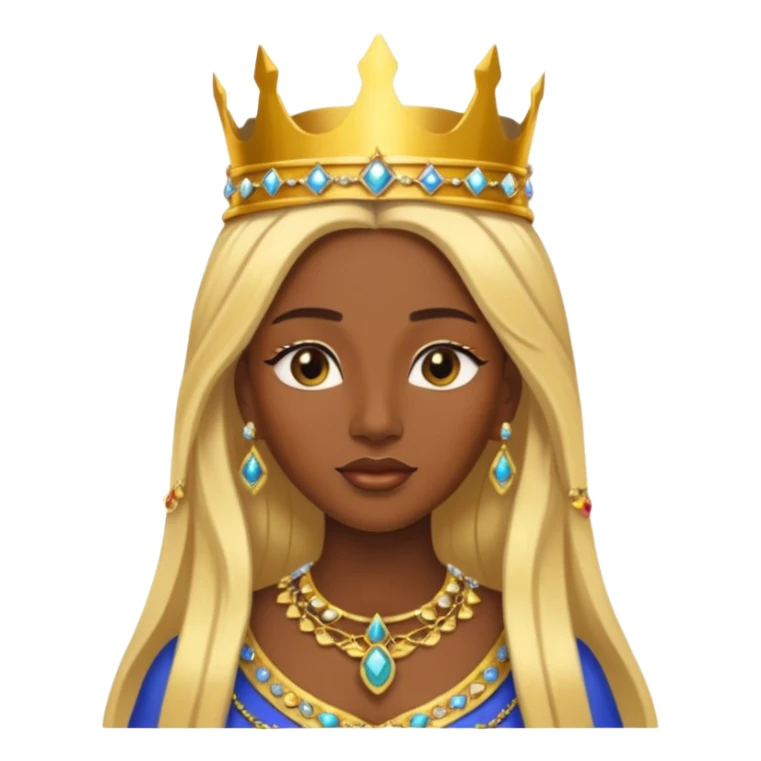 Queen of Sheba with dark skin, blonde long hair sticker