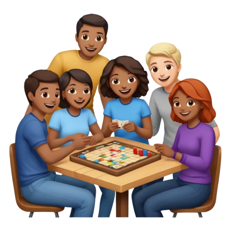 group of friends playing a game sticker