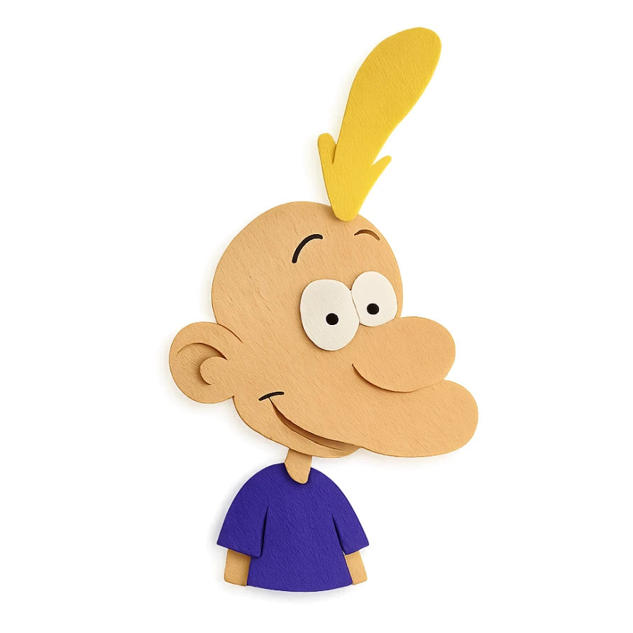 Titeuf character in paper craft style sticker