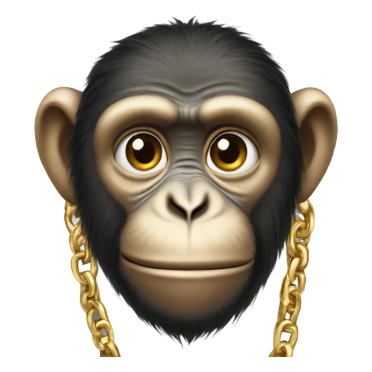 monkey wearing gold chain sticker