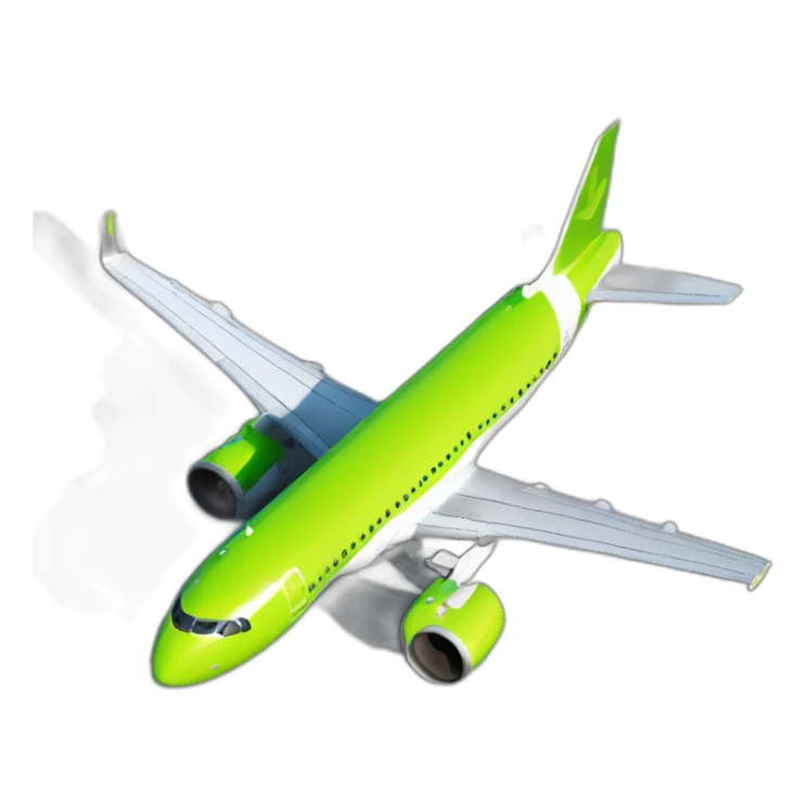 Airbus A320 in lime-green livery sticker
