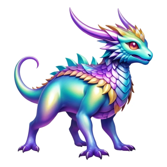 Epic divine legendary complex detailed iridescent gradients aesthetic-Fakémon-creature sticker