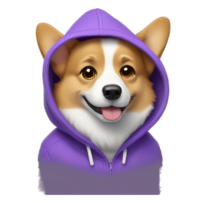 Corgi wearing a purple hoodie  sticker