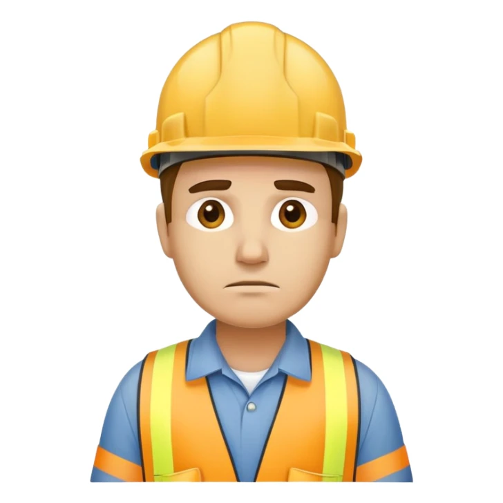 The worker in the helmet is very tired sticker