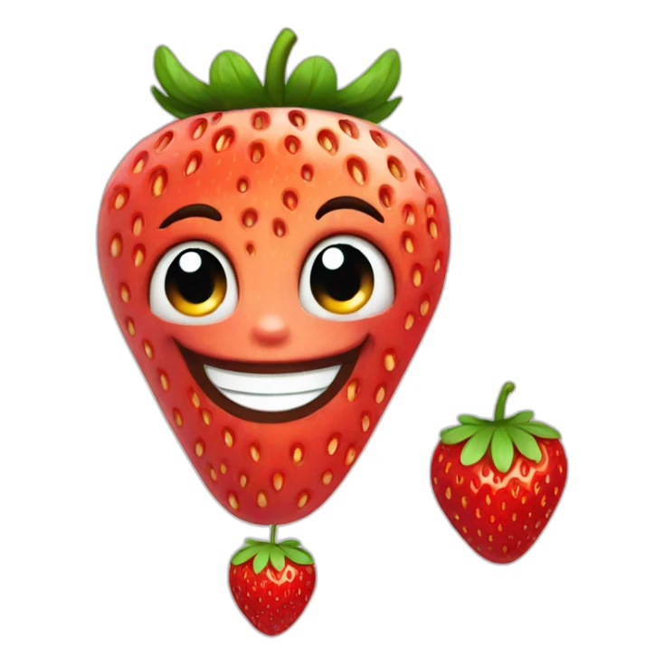 happy strawberry sticker