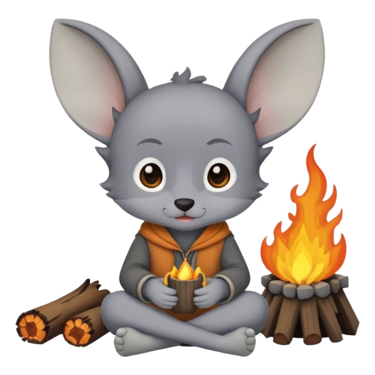 The Zhdun is sitting by the campfire. sticker