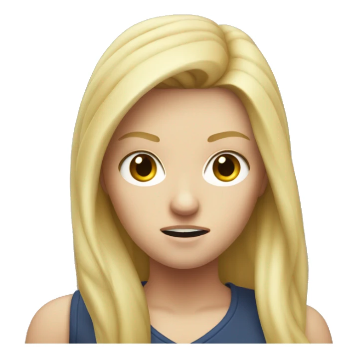 Angry blonde white girl with a redbull sticker