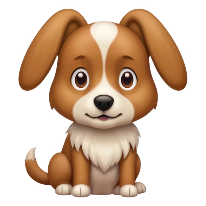 brown dog with floppy ears with white body sticker