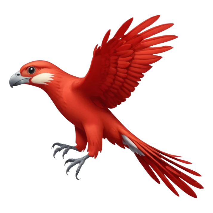 scarlet coloured raptor bird flying sticker