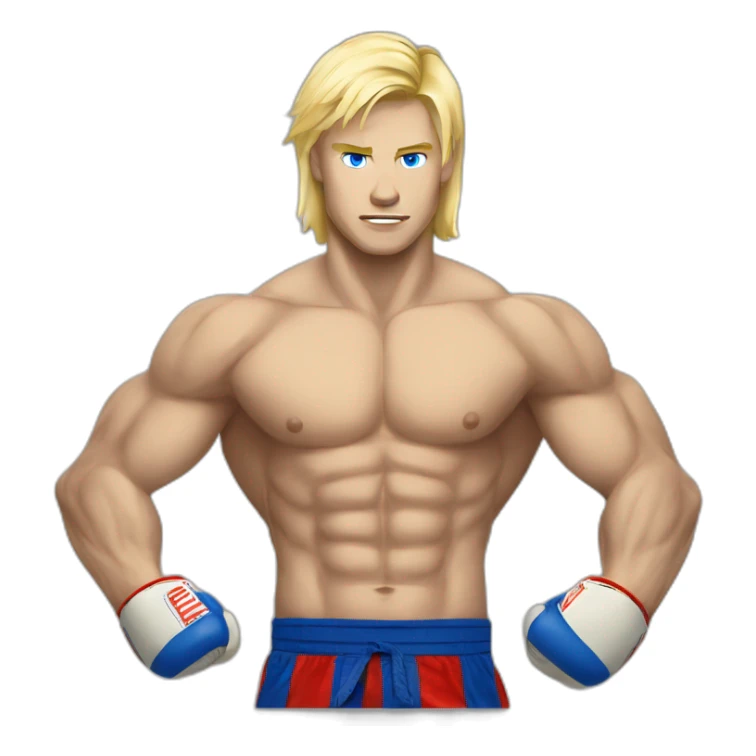 blonde blue eyes muay thai fighter muscular sticker