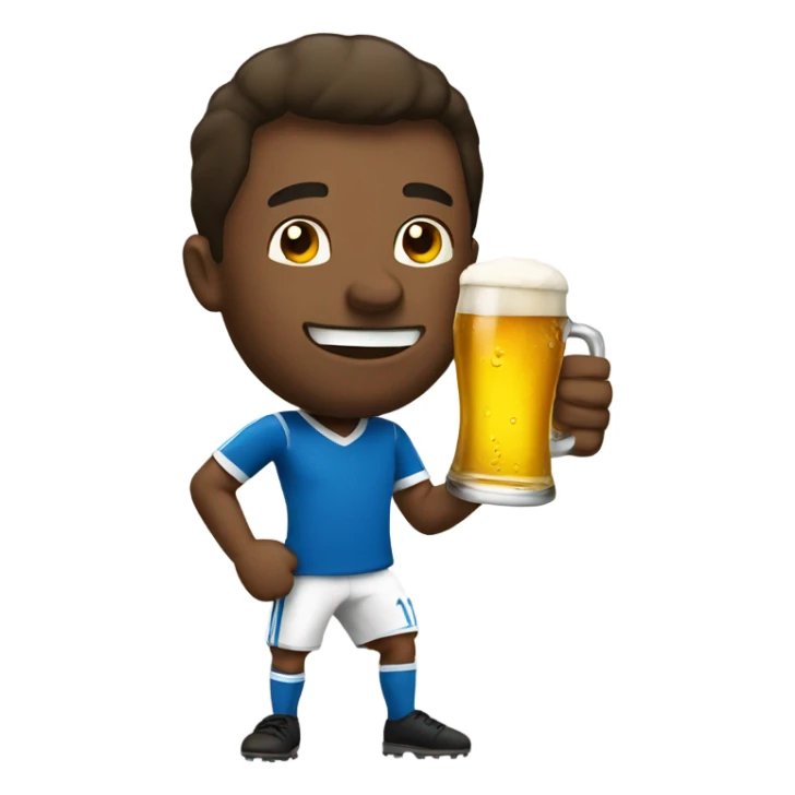 Man with beer playing soccer sticker